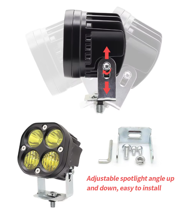 Auxiliar led de 4 antiniebla, cuadrado