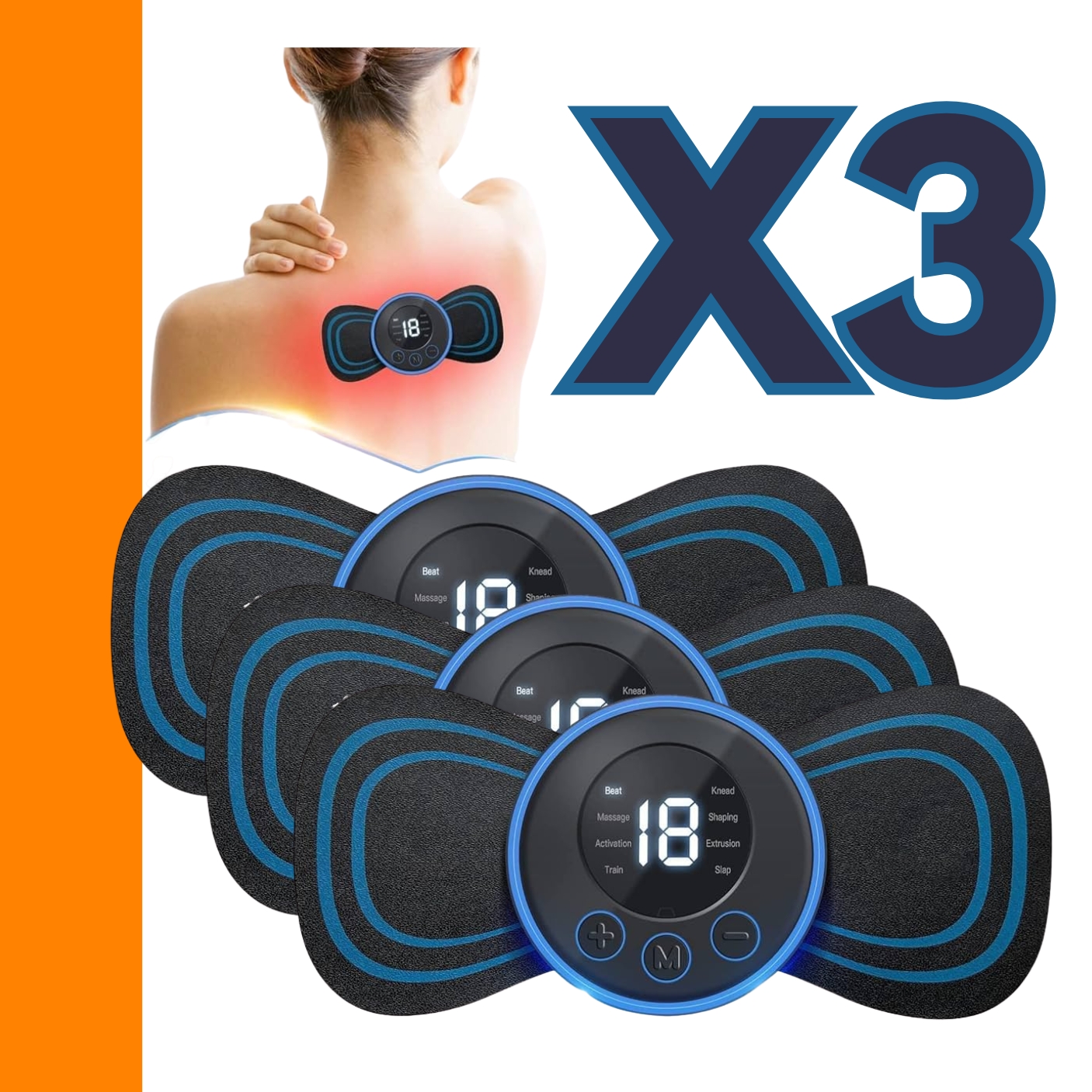 KIT X3 Mini Masajeador Portatil